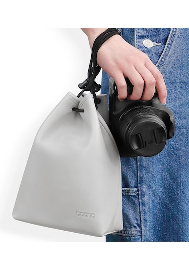 Baona Kamera Çantası Lens İpli Kılıfı, Boyut: Orta Gri Diğer