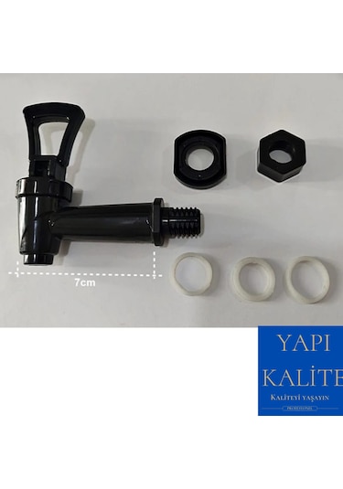 YAPI KALİTE Semaver Çay Kazanı Uyumlu Musluğu Siyah