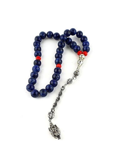 Lapis Lazuli Taşlı Çelik Püsküllü Tasarım Doğal Taş Tesbih 52228731