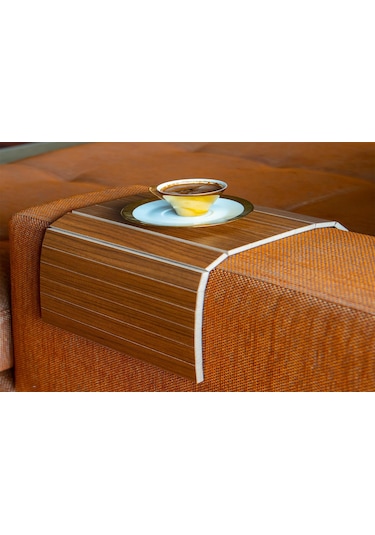 Mobitell 45X25 Cm Ceviz Koltuk Sehpası Portatif Sehpa