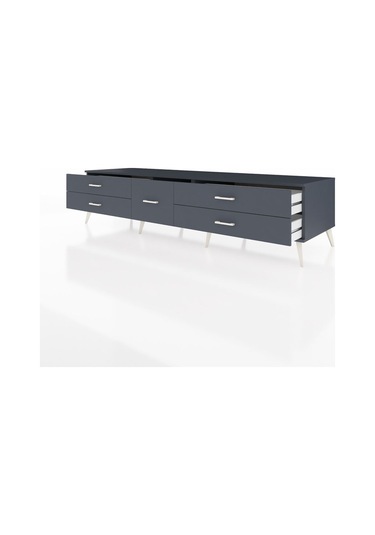 Kronos Tv Ünitesi 5 Çekmeceli 220x59x51 Antrasit-antrasit Antrasıt/antrasıt - Antrasıt