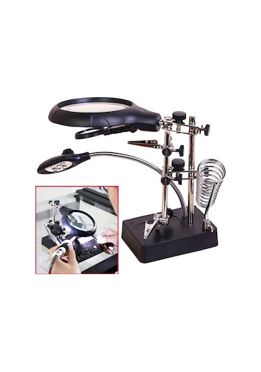 Bushman 5 LED 3 Farklı Mercek Çok Fonksiyonlu Lehim Tamir Standı