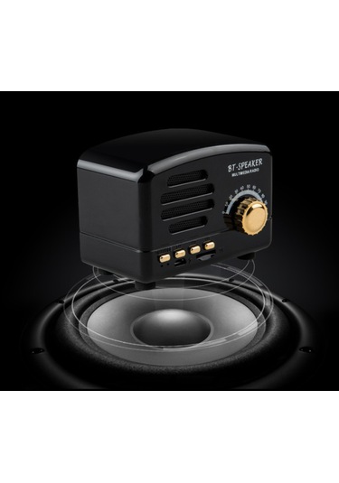 Wezone Klasik Desenli Kablosuz Bluetooth Hoparlör - 3w Güç, 10m Mesafe, Fm/tf Kart Desteği, Nostaljik Masa Dekoru