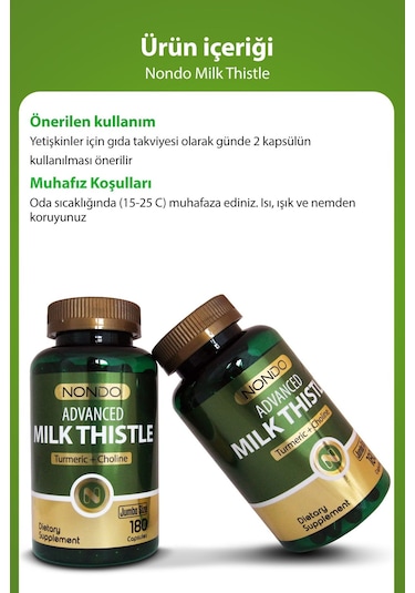 Nondo Milk Thistle 180 Kapsül Jumbo Boy
