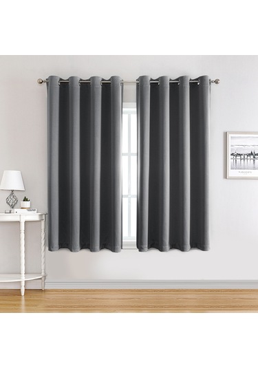 Hangfox İki Parça Polyester Işık Engel Perde: Isı Yalıtımı, Gürültü Azaltma, Özel Delikli, Ev Ve Ofis İçin Mavi/siyah/koyu Gri Diğer