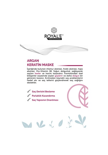 Royale Professional Argan Keratin Hacim ve Dolgunluk Veren Saç Maskesi 500 ML