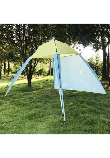 Bloomnest 3 Yanı Açık Kamp Çadırı - Plaj, Park, Balıkçılık İçin Mükemmel Havalandırma, Mavi-sarı Mavi - Sarı, Yüksek Kaliteli Mavi - Sarı