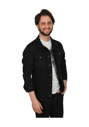 Deepsea Erkek Füme Slim Fit Kot Ceket 2304001 Füme