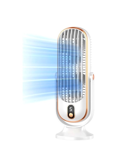 Gajeena Usb Şarjlı Masaüstü Fan, 5 Hızlı Ayarlı, 720 Sallanabilir, 22 Db Sessiz, 1800mah Batarya, Mavi - Z16 Pro