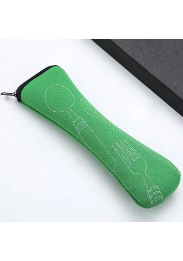 Turuncu Çatal Bıçak Takımı Saklama Çantası Sofra Bezi Fermuar Depolama Tasarımı Taşınabilir Yıkanabilir Çanta Çatal İçin Kese