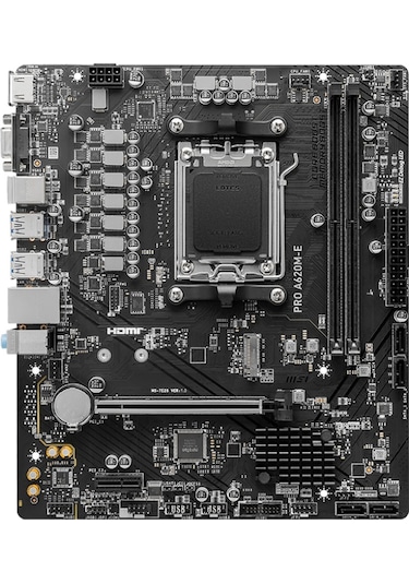 MSI Pro A620M-E AMD A620 6800 MHz (OC) DDR5 Soket AM5 mATX Anakart