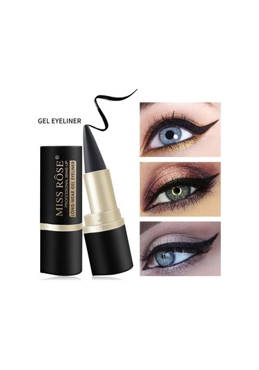 Su Geçirmez Eyeliner Macunu Eyeliner Çabuk Kuruyan Mat Eyeliner Tek Uçlu Siyah 01 Dark Topaz