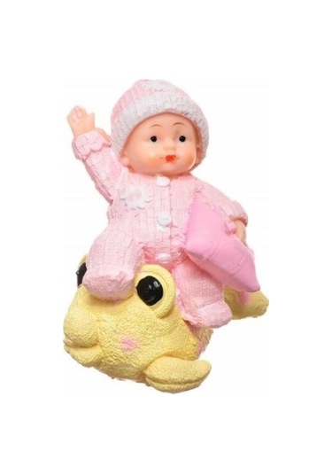 Zmc Bilişim Decotown Hediyelik Sevimli Pembe Bebek Biblo Polyester Süs Eşyası