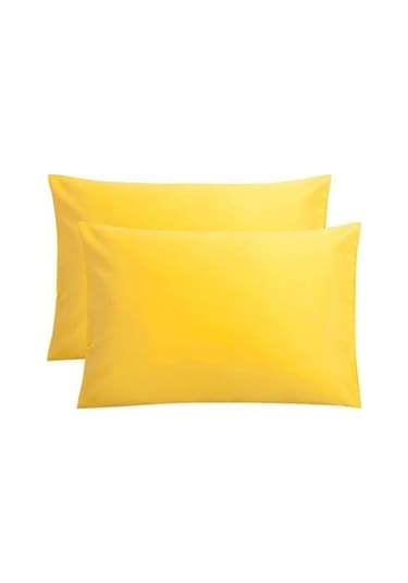 Düz Pamuklu 2'li Yastık Kılıfı 50x70 Cm Sarı