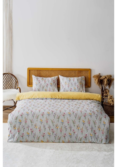 Begonvil Çift Kişilik Nevresim Takımı Pamuklu MAVI