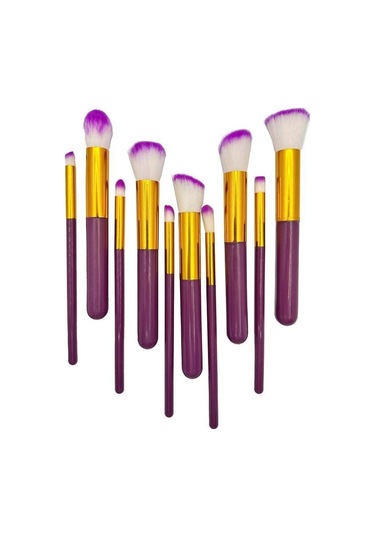 Fontenay Profesyonel Makyaj Fırça Seti Mor 10'lu