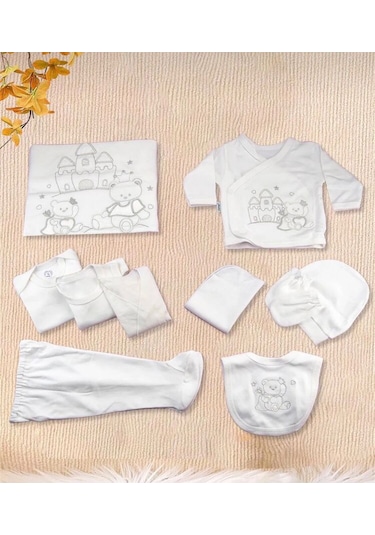 Sevimli Şato Bebek Hastane Çıkışı 10'lu Set Beyaz