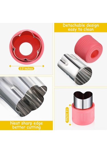 Reedark 9 Parçalı Sandviç Kesici Seti - Çocuklar İçin Eğlenceli Ve Pratik Sandviç Şekillendirici KIrmızı