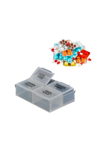 River World Günlük Ilaç Saklama ve 4 Öğün Hatırlatma Kutusu