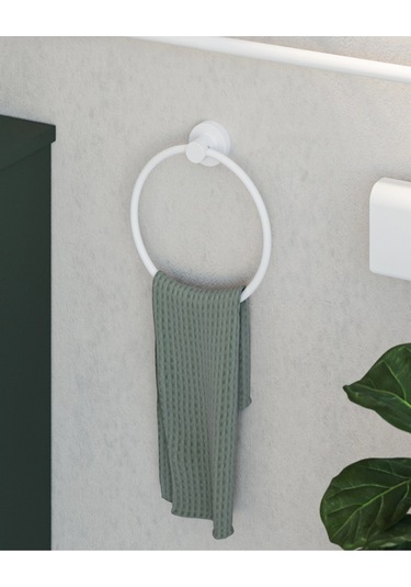 Tecno White Havluluk, Yuvarlak, 21 Cm - Mat Beyaz Mat Beyaz