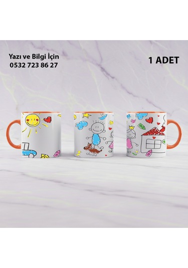 Anaokulu Öğretmeni Öğretmenler Günü İçin Kişiye Özel İsim Baskılı Kupa Bardak Öğretmene Hediyelik Turuncu