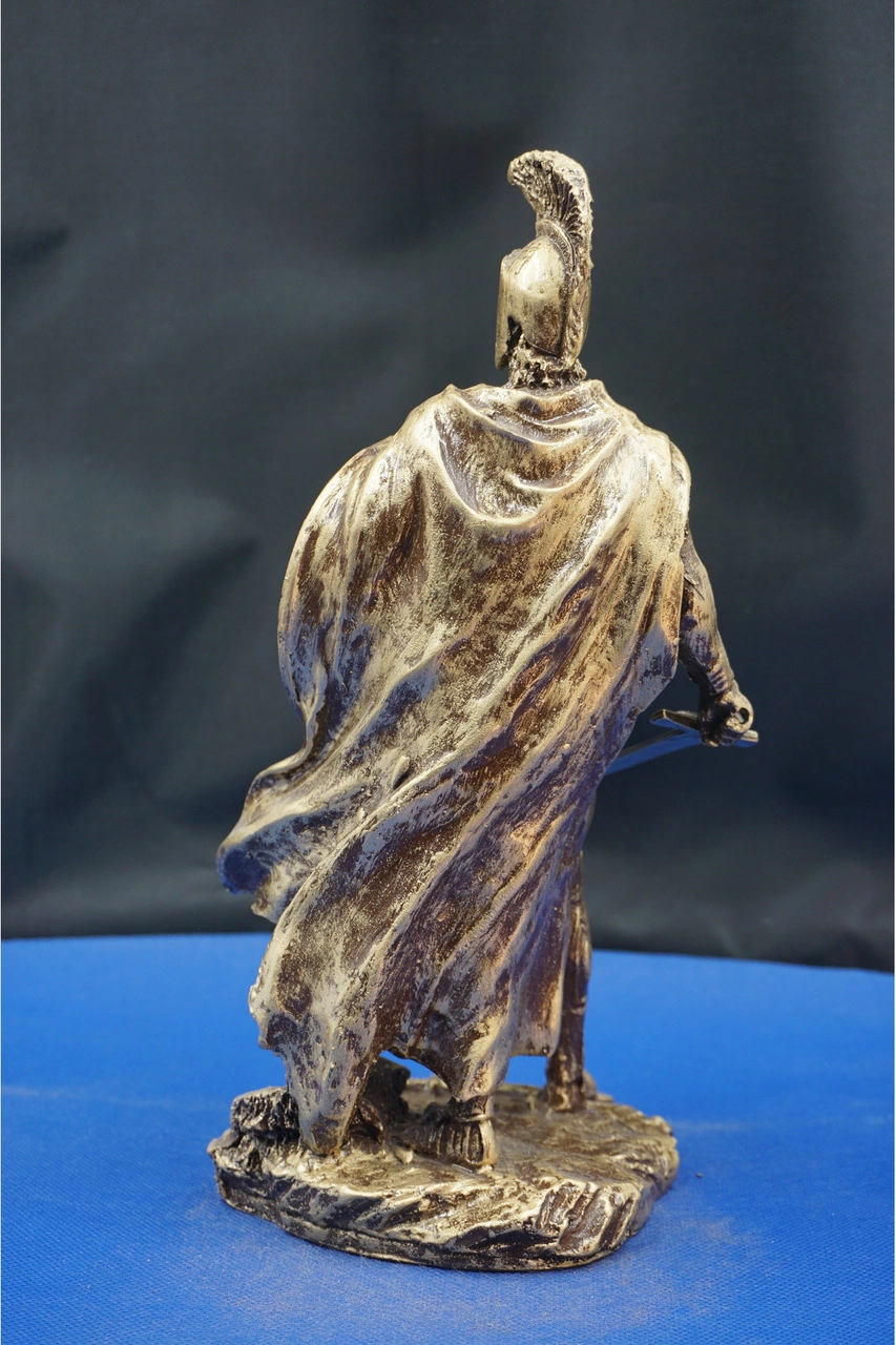 Antik Yunan Mitolojisi Leonidas Heykel Biblo Güç Ve Cesareti Yansıtan Dekoratif Aksesuar 25 Cm Altın