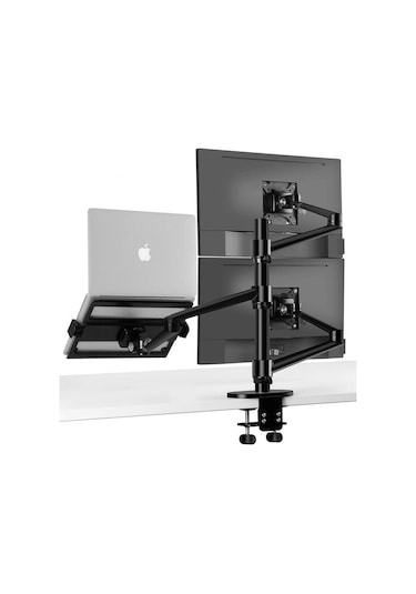 NPO STD7093 10"-27" Notebook Stand ve Vesa Monitör Tutucu Çift Kol - Koyu Gri