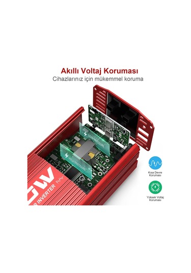 Kobb Kbn750 12V/220V 750Watt Tam Sinüs Dönüştürücü İnvertör (548705253)