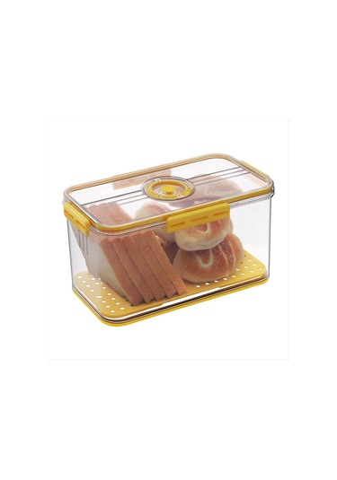 Xurunkeji Ekmek Kutusu Mutfak Tezgahı İçin Hava Geçirmez, Zaman Kayıtlı Ekmek Saklama Kabı Kapaklı Gri Gri