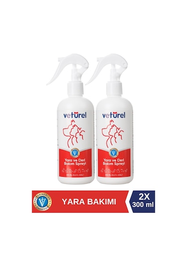 Veturel Kedi Köpek Yara Deri Bakım Spreyi 2 x 300 ML