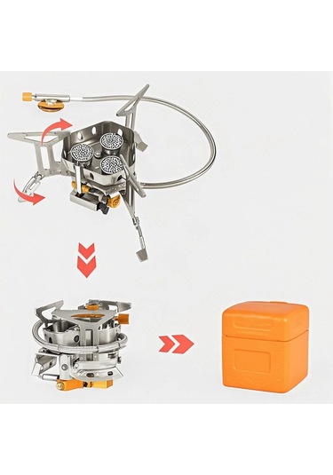 Lemestar Taşra Aktivitelere İdeal: Tomshoo Üç Aynalı, Kompakt Ve Katlanabilir Kamp Ocakları Paslanmaz Çelik + Bakır Gümüş