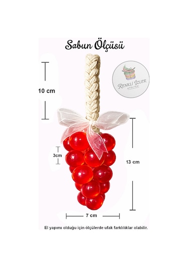 El Yapımı Üzüm Salkım Sabun Üçlü Set Kurdelalı Karışık Meyve