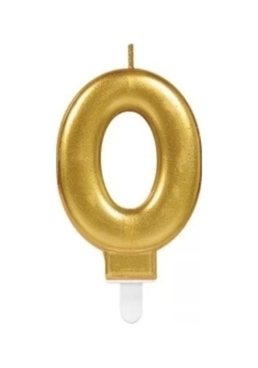 0 Rakam Mum Gold Renk Çok Renkli