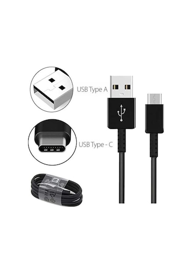 Type-C Data ve Hızlı Şarj Kablosu 1 Metre 2.4 Amper - Siyah