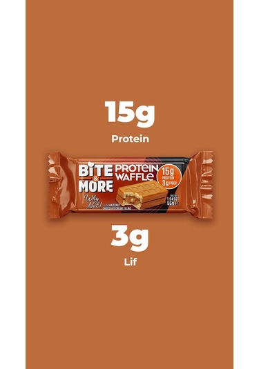Bite&more Protein Waffle 55 Gram X 1 Adet Fındık