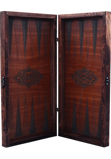 Simya Figür Tavla Anka Kuşu (Ceviz Kaplama)