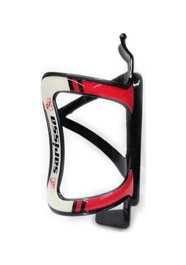 Sarissa Matara Tutucu Plastik Esnek Bisiklet Matara Kafesi Kırmızı Siyah - Kırmızı - Beyaz