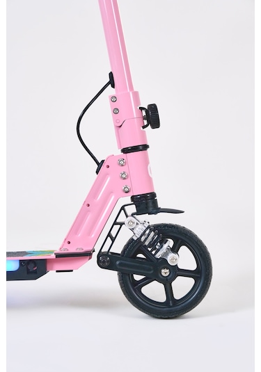 Elektrikli Çocuk Scooter 130w 3 Kademe Hız Ayarlanabilir Gidon Uzun Menzil Koruma Seti Hediye Pembe