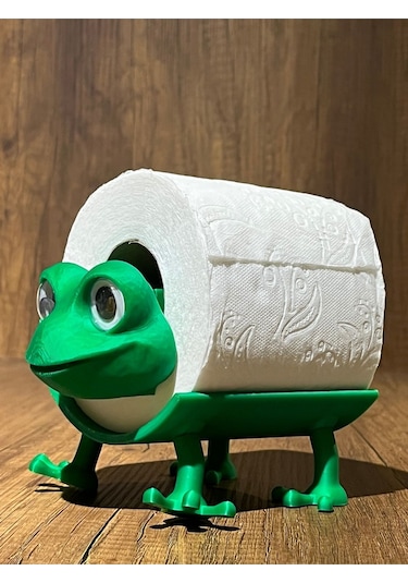 Kurbağa Peçetelik Tuvalet Kağıdı Standı Yeşil