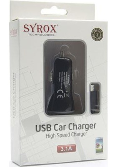 Syrox 3.1A 1 Usb Giriş + Sabit Kablolu Araç Şarjı C26