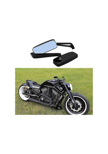 Wezone Klasik Motosiklet Geri Görüş Aynası, Mavi Duman Camlı, Ayarabilir Açı, Çelik Alüminyum, Çoğu Cruiser Chopper İçin Uyumlu 1 Set