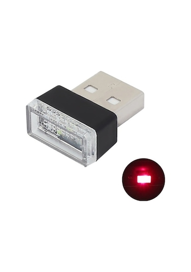 Supermarket1 Arac Içi Aydınlatma Led Işık Usb Girişli Araba Işığı 515887434 12v 7 Renk 20x16x8mm Kırmızı