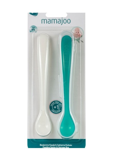 Mamajoo 2´Li Beslenme Kaşığı & Saklama Kutusu / Yeşil