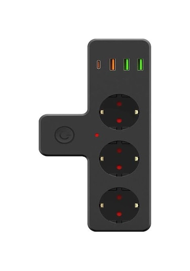 Ftro12 Kablosuz Termal Akım Korumalı 3'lü Priz 3'usb 1'type-c 20w