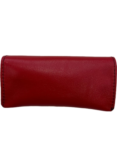 Ln Leather Gerçek Deri Gözlük Kılıfı Kırmızı