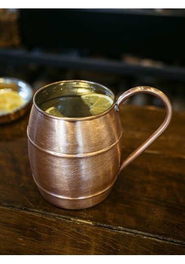 Bakır Bardak Fıçı Model Mat Bakır Renk