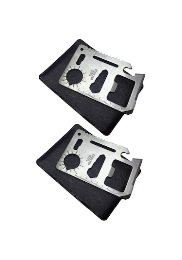 2 Adet Survival Acil Durum Kit Yardım Kartı 11 Fonksiyon Çok Renkli