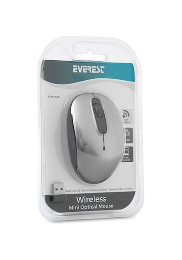 Everest SMW-666 Gümüş 2.4 Ghz Optik Usb Wireless Mouse