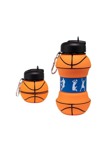 Futbol Su Şişesi, Yalıtılmış Su Şişesi Çocuklar, Katlanabilir Ve Katlanabilir Spor Su Şişesi, Su Şişesi ', Basketbol Tasarımı Çocuklar Yalıtımlı Su Şişesi 34 Oz. Gök Mavisi