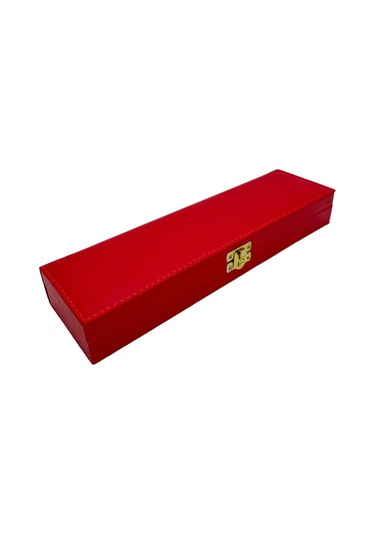 Tesbih Kutusu Dikişi Deri Kırmızı 6 No D